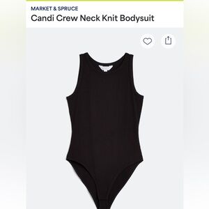 Black Crew Neck Knit Bodysuit